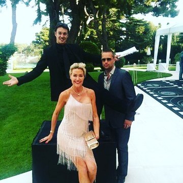 Magic Julian avec Brad Pitt et Sharon Stone — Gala Côte d'Azur
